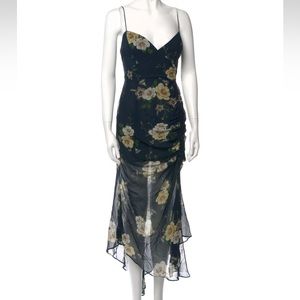 Nicholas Blue Floral Long Dress NWT XL size 14